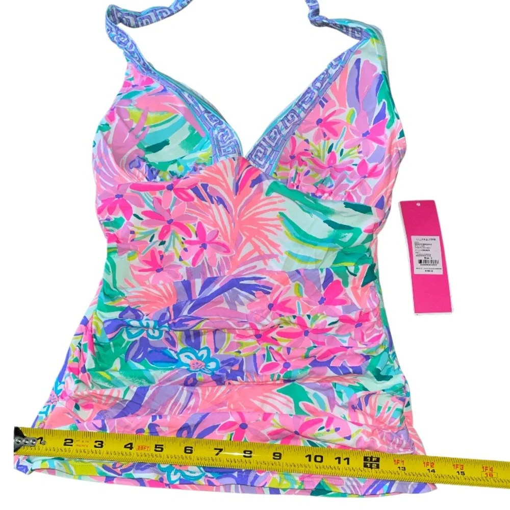Lilly Pulitzer Bliss Halter Tankini in Pastel Pink Blue Floral - Picture 10 of 12